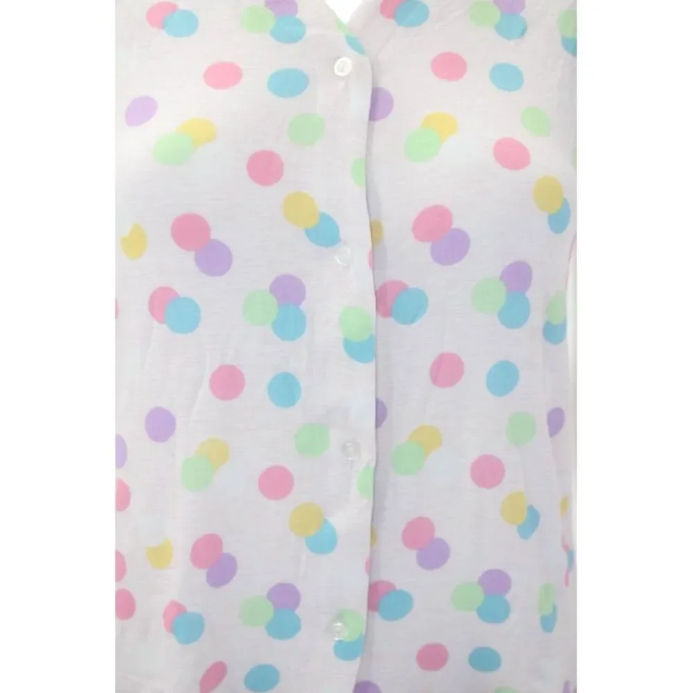 Emerson Road Womens Polka Dot Sleep Shirt Pajama Set Pink Combo Size XS